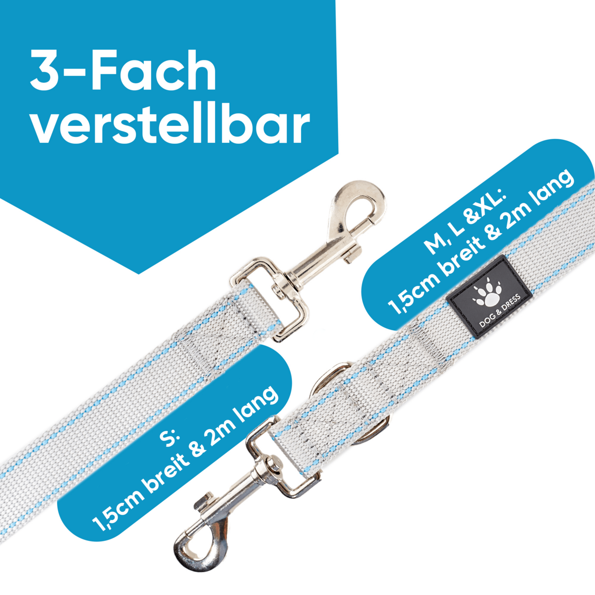 Hundeleine "Rocket" 3-fach verstellbar