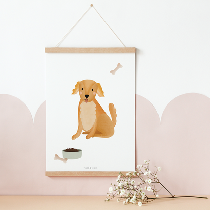 Poster Hund Golden Retriever - Kinderzimmer Kinderposter Baby