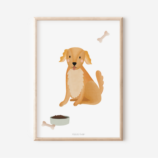 Poster Dog Golden Retriever - Children's Room Children's Poster Baby